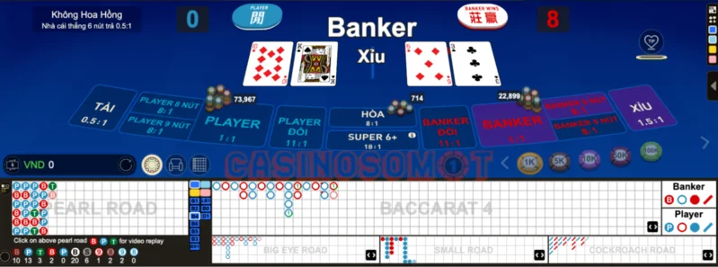 Bước 2: So bài của player và banker